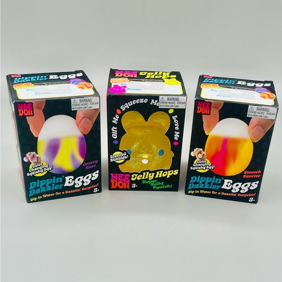 Schylling Other - NEEDOH Jelly Hops Scented Yellow Bunny & 2 Dippin’ Dazzler Color Changing Eggs